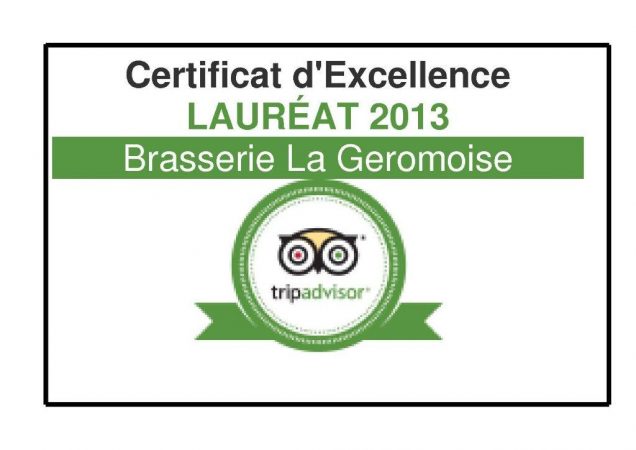 Certificat d'excellence Tripadvisor